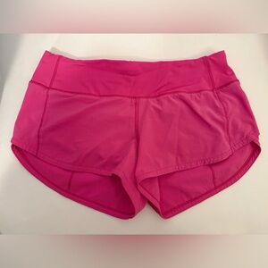 Women's Pink Lululemon Speed Up 2.5” shorts